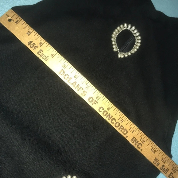 VINTAGE wide leg jumpsuit lined pearl accent cutouts elegant and groovy size S - Picture 5 of 9